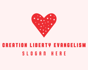 Star Red Love Heart logo design