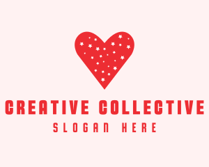 Star Red Love Heart logo design