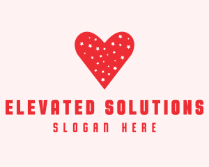 Star Red Love Heart logo design