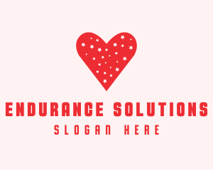 Star Red Love Heart logo design