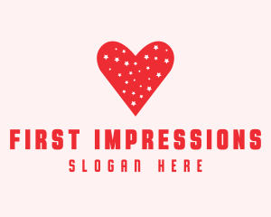 Star Red Love Heart logo design