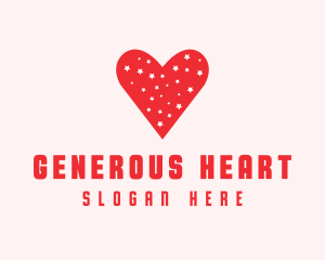 Star Red Love Heart logo design