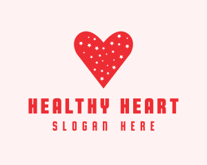 Star Red Love Heart logo design