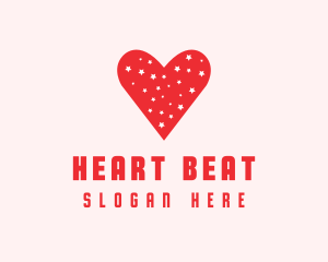 Star Red Love Heart logo design