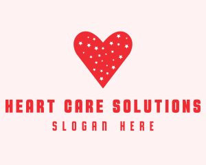 Star Red Love Heart logo design