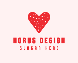 Star Red Love Heart logo design