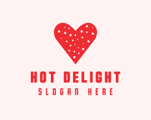 Star Red Love Heart logo design