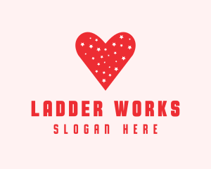 Star Red Love Heart logo design