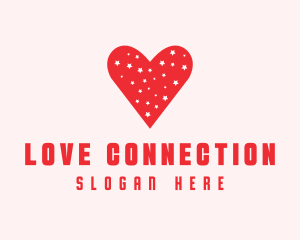 Star Red Love Heart logo design