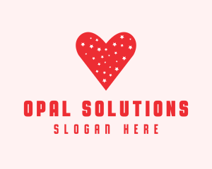 Star Red Love Heart logo design