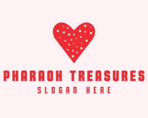 Star Red Love Heart logo design