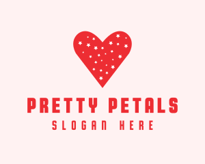 Star Red Love Heart logo design