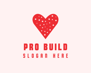 Star Red Love Heart logo design