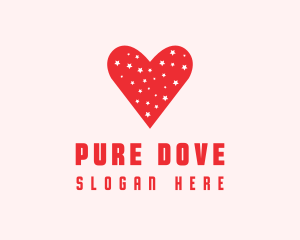 Star Red Love Heart logo design