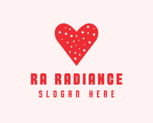 Star Red Love Heart logo design