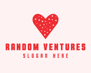 Star Red Love Heart logo design