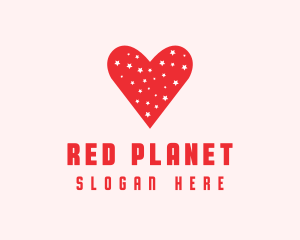 Star Red Love Heart logo design