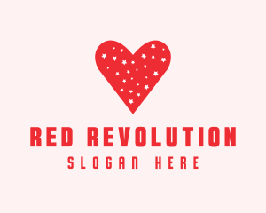 Star Red Love Heart logo design