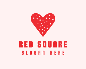 Star Red Love Heart logo design