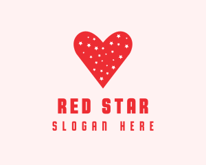 Star Red Love Heart logo design