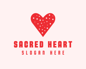 Star Red Love Heart logo design