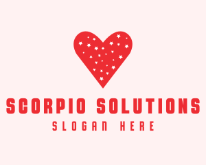 Star Red Love Heart logo design