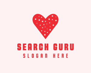 Star Red Love Heart logo design