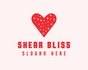 Star Red Love Heart logo design