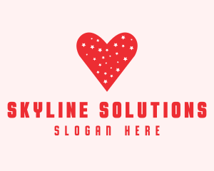 Star Red Love Heart logo design