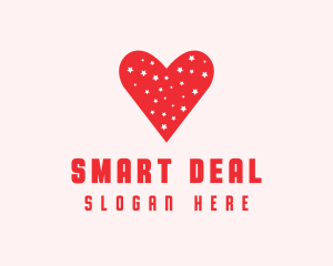 Star Red Love Heart logo design