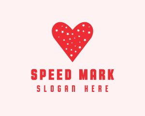 Star Red Love Heart logo design