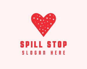 Star Red Love Heart logo design