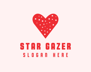 Star Red Love Heart logo design