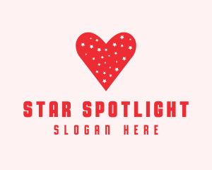 Star Red Love Heart logo design