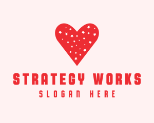 Star Red Love Heart logo design