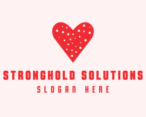 Star Red Love Heart logo design