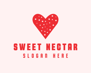 Star Red Love Heart logo design