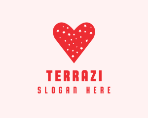 Star Red Love Heart logo design