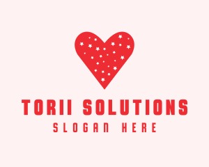 Star Red Love Heart logo design