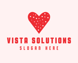 Star Red Love Heart logo design