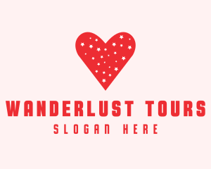 Star Red Love Heart logo design