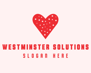 Star Red Love Heart logo design