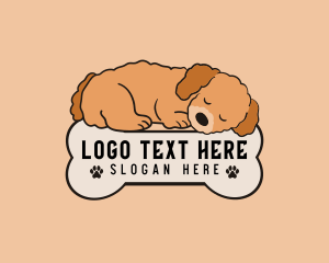 Treat - Sleeping Dog Bone logo design