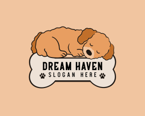 Sleep - Sleeping Dog Bone logo design