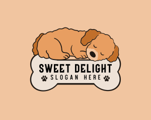 Treat - Sleeping Dog Bone logo design