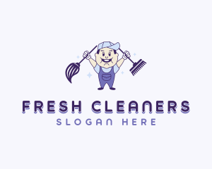 Janitor Sanitation Cleaner logo design