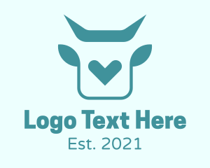Cattle - Cow Dairy Heart logo design