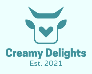 Dairy - Cow Dairy Heart logo design