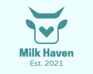 Dairy - Cow Dairy Heart logo design