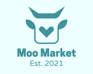Cow - Cow Dairy Heart logo design